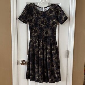 Lularoe multicolor on black pattern Amelia Dress